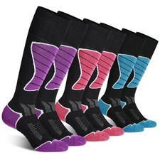 Women's Merino Wool Ski Socks, 3 Pack Thermal Warm Winter Thick Knee High Sno...