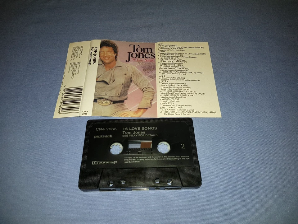 TOM JONES 16 LOVE SONGS CASSETTE TAPE ALBUM - Image 2 of 2