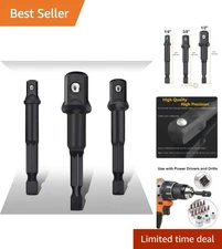 Versatile Impact Socket Adapter Set - 3 Sizes (1/4", 3/8", 1/2") for Durability