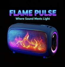 SPEAKER WITH LED FLAME  BLUETOOTH AUX WITH LIGHTS CRYSTAL CLEAR SOUND