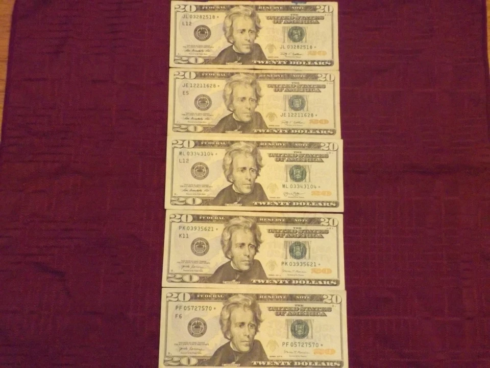 (5) Five $20 Twenty Dollar Bill Star Notes - See Details - Image 2 of 4