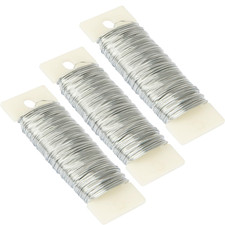 3 Pack Silver Floral Wire, 22 Gauge 117 Yards Flexible Flower Wires for Wreath M
