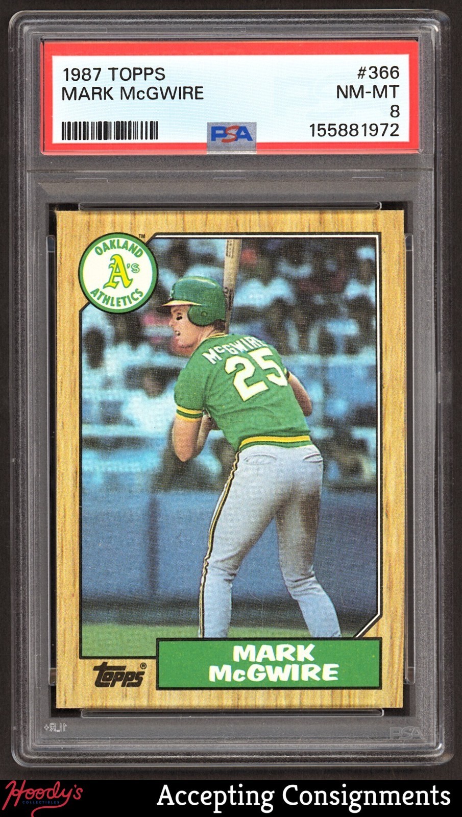 1987 Topps #366 Mark McGwire ATHLETICS PSA 8 NM/MT