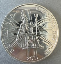 2011 Britannia 1oz Silver Coin .958 in Capsule BU 269K mintage RARE