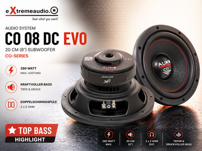 Audio System CO 08 DC EVO 20 Cm CO-Series Subwoofer 280 Watt, Double Voice Coil