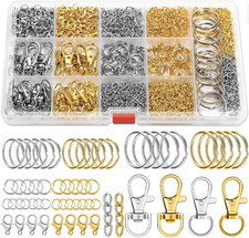 Keychain Making Kit, Keychain Craft Supplies Including Key Chain Hooks, Lobster