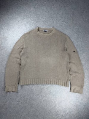 Vintage Stone Island Knit Sweater Beige Cotton Crewneck