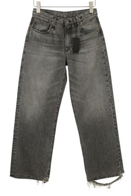 R13 D'Arcy Loose Women Jeans W25 Leyton Schwarz Wasch Distressed PF26