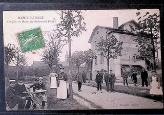 CPA RHONE Marcy l'Etoile Restaurant Pivot les Joueurs de Boules