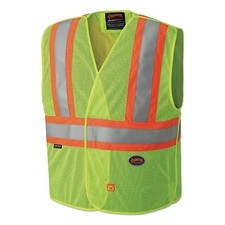 6914AU/6916AU Hi-Vis Flame Resistant Vest, Size L/XL, Yellow/Green Pioneer