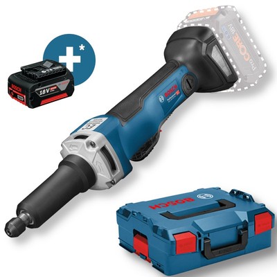 Bosch Akku-Geradschleifer Schleifmaschine 18V GGS 18V-23PLC + L-BOXX