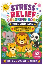 Bold and Easy Coloring Pages with Simple Large Designs for Relaxation...
