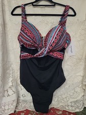 Swimsuits for All Women's Plus Size Cut Out Underwire One Piece Swimsuit Sz 18