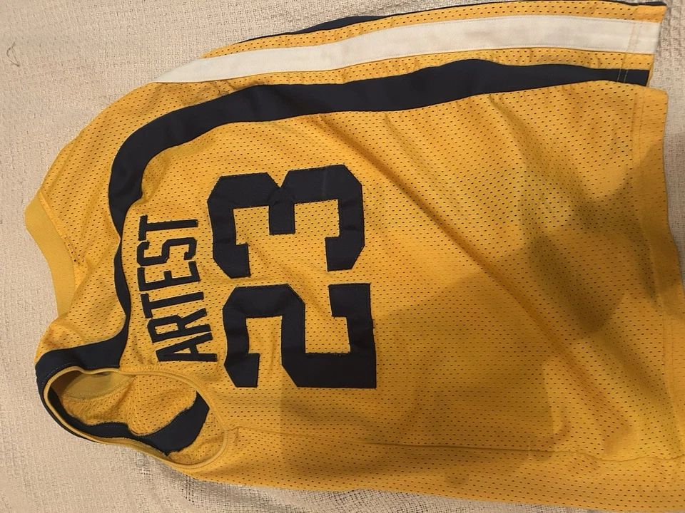 Jersey amarillo Indiana Pacer Ron Artest #23 ajuste como adulto pequeño Foto 2 de 2