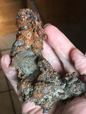 Copper, mass with crystals, Quincy mine, Houghton Co., Michigan, USA