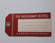 Hoyel Southern Sun Ridgeway ( LUSAKA) ZAMBIA Deco luggage label