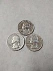 Washington Silver Quarter 1953 PDS Three Coin Set 90% Silver #85