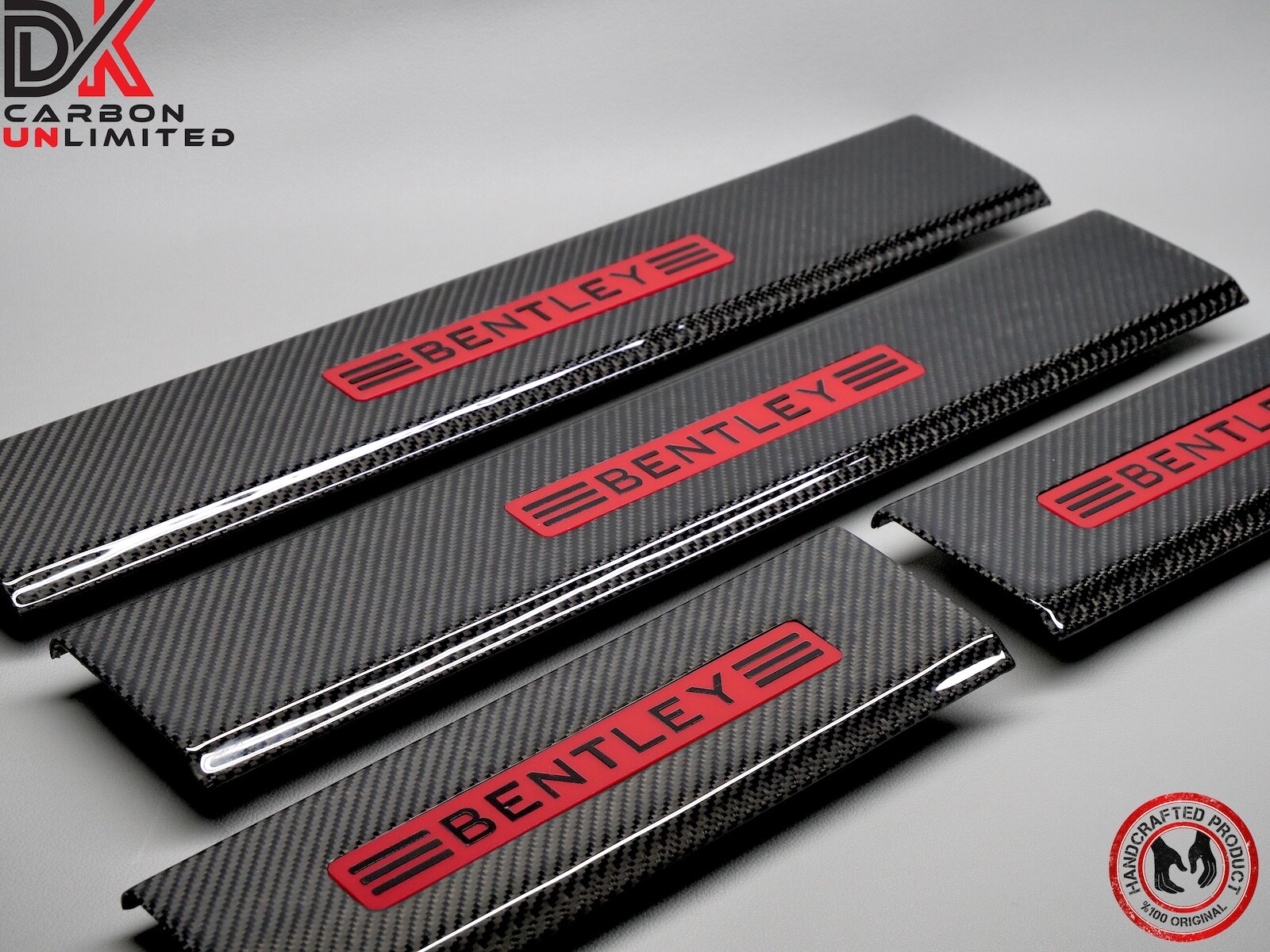 Bentley Bentayga 2016 to 2026 Custom Gloss Carbon Door Sills Scuff Tread Plates