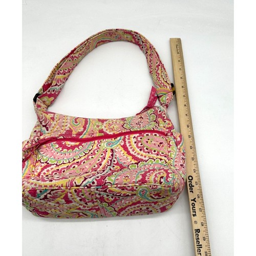 Vera Bradley Womens Shoulder Bag Pink Floral Paisley Quilted Pockets Multicolor - Bild 4 von 10