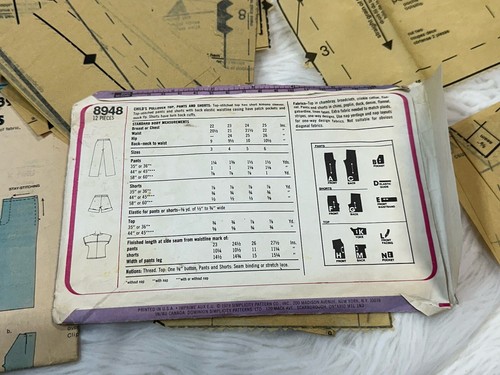 Vtg 1979 Simplicity 8948 Cut Pattern Boy Pullover Top Pants Shorts Youth Size 5 - Picture 4 of 6