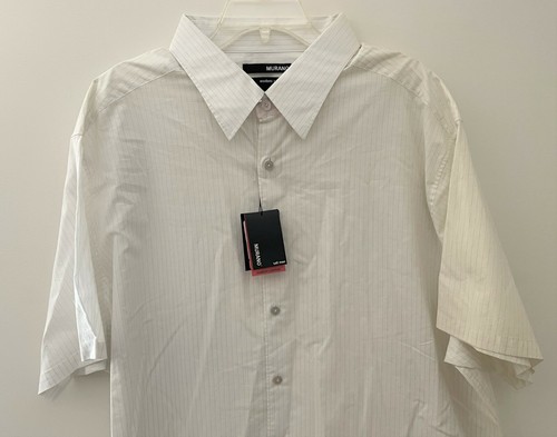 MURANO Modern Comfort White with Lt Gray Stripe Color Shirt in Size: 3X BIG MEN - Picture 3 of 7