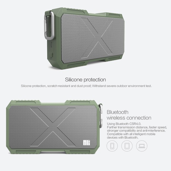 Alternate view of Waterproof Portable Wireless Bluetooth 4.0 Stereo Speaker Powerbank Green