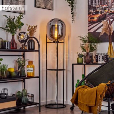 Wohn Schlaf Zimmer Raum Steh Leuchte chromfarben Glas moderne Boden Stand Lampen
