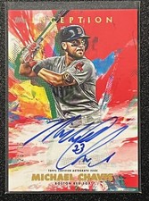 2020 Topps Inception Michael Chavis Red Auto #26/75 Red Sox Nationals Pirates