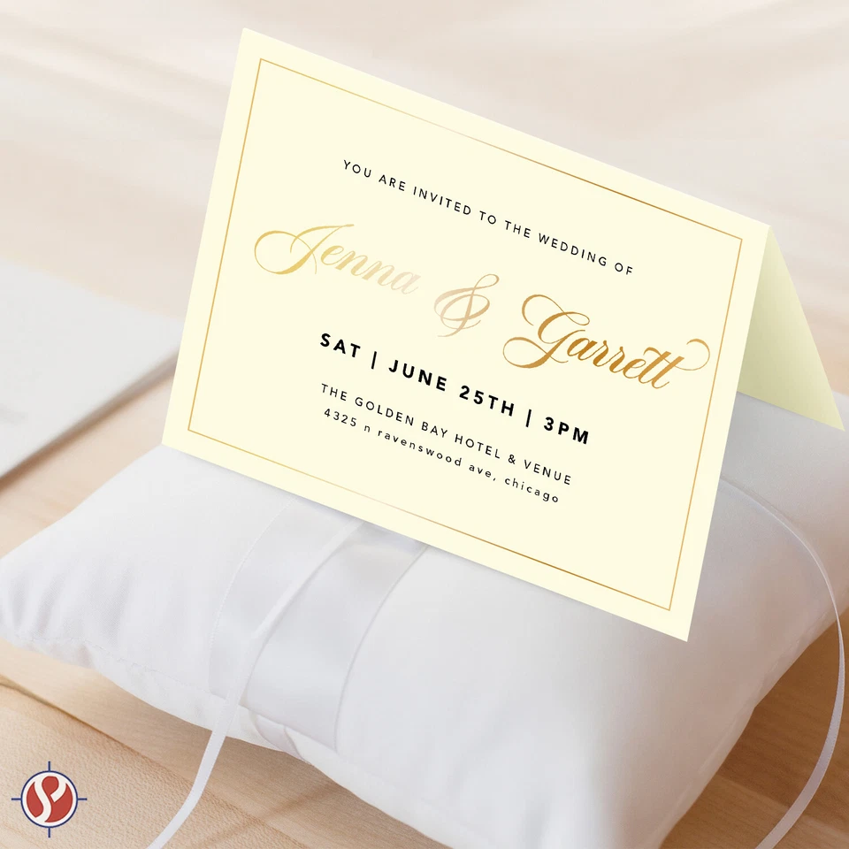 Tarjetas de felicitación y sobres A2 plegables crema en blanco de 4,25 x 5,5" - Juego de 50 Foto 2 de 4