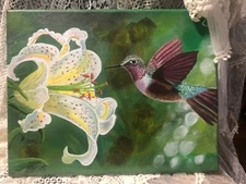 “Lilly the Hummingbird “ original acrylic painting on 11x14 stretched canvas