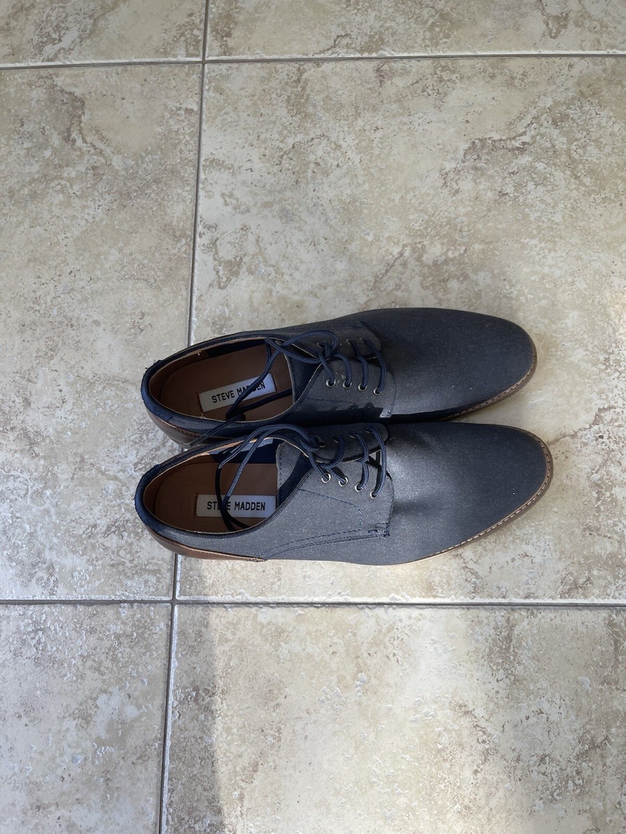 Steve Madden Navy Blue Leather Mens Dress Shoes Size 11 | eBay display picture 2