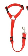 Pet Car Seat Belt Safety Adjustable Restraint Harness Dog Lead Headrest Red