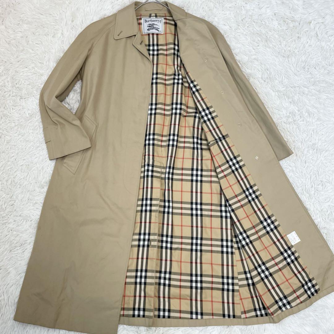 Burberry Nova Check Long Trench Coat Beige Cotton ML Unused