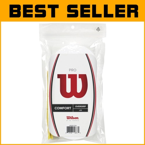 Elite White Tennis Overgrip 30-Pack - Perfect Feel, Multiple Colors Available