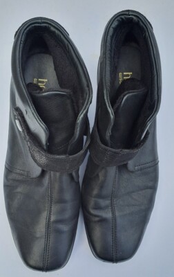 Hotter women's Tamara comfort black ankle boots, low wedge sturdy