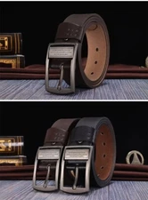 Men's Belt Fashion Metal Alloy Pin Buckle  |   Casual Waist Male Strap Brand