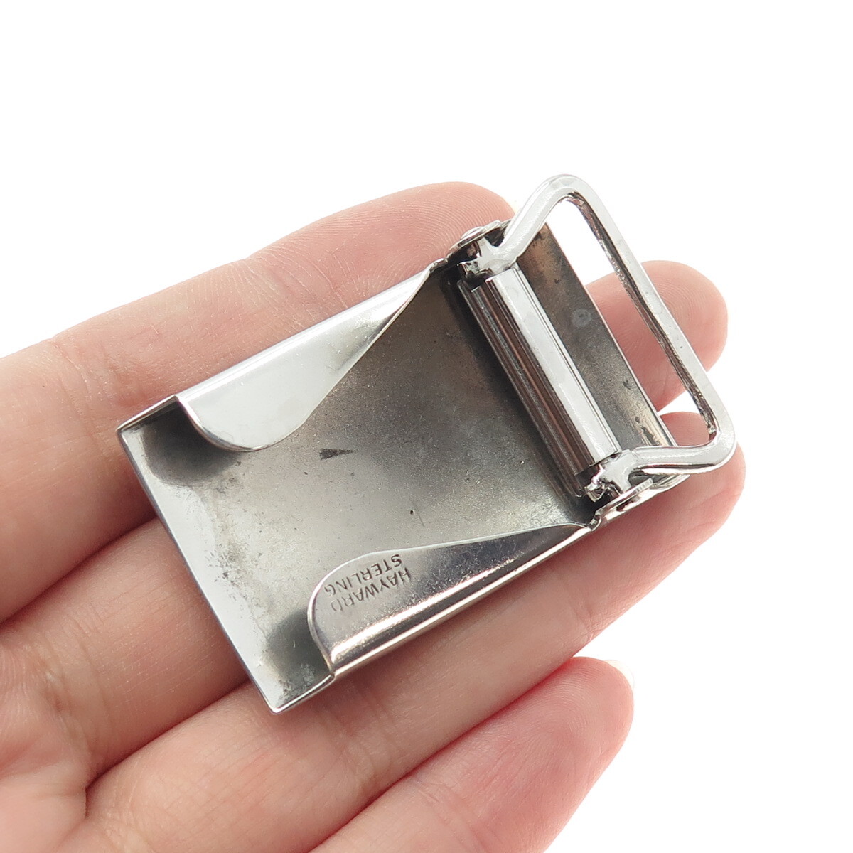 アクセサリー Vintage Silver Belt Buckle Bracelet 925 A Vintage Sterling Silver 925 Belt Buckle Hinged Bangle