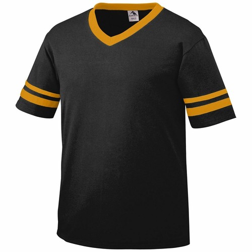 Augusta Sportswear 361 Youth 50% Poly 50% Cotton Sleeves Stripe Stylish Jersey - Picture 4 of 35