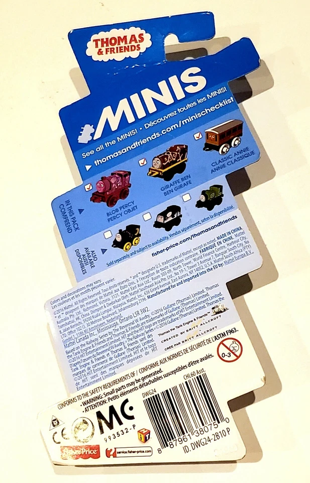 Thomas el tren y amigos motor Minis 3 Pk Blob Percy - Jirafa Ben - Annie Foto 3 de 3