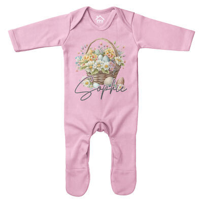 Personalisierter Ostern Strampler Eierkorb Baby 1. Sonntag individuell