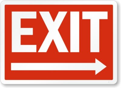 Arrow Right Exit Entrance Aluminum Weatherproof 8'' x 12'' Sign p00708