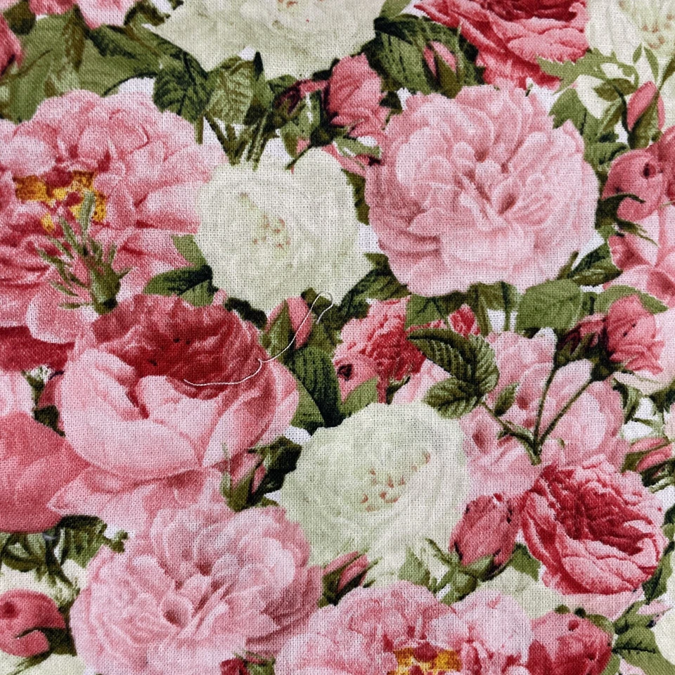 Roses ALLOVER SHADES OF PINK & White  COTTON DAVID TEXTILES OOP 1 Yard 24” Long - Image 4 of 4