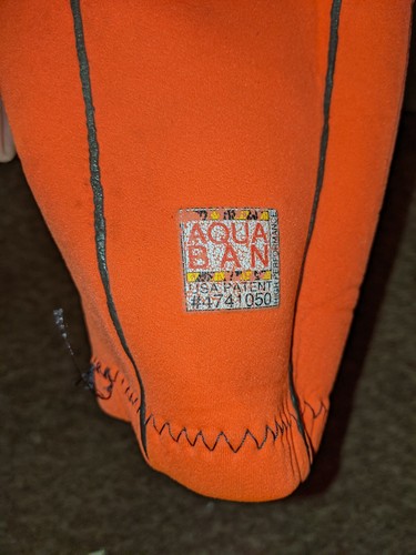 Vintage 90s Rip Curl Shorty Spring Wetsuit Neon Orange Blue Rainbow MT - Picture 7 of 12