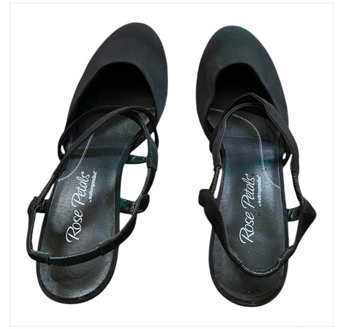 Rose Petals by Walking Cradles Women’s Caliente Heels Black Size 7.5 Round Toe - Picture 3 of 5