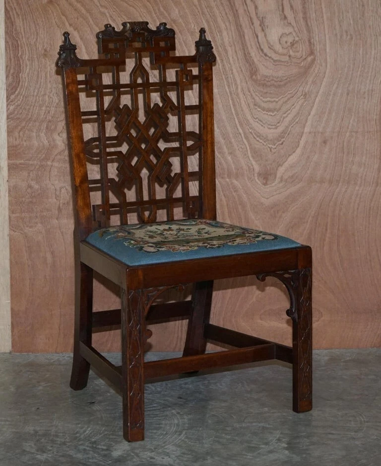 Sechs wichtige George III 1760 Thomas Chippendale chinesische Pagode Esszimmerstühle - Bild 2 von 4