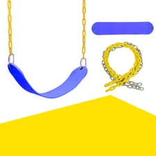 Blue Heavy Duty Swing Seat Swing Set with Chain For kids Adult 660 lbs USA