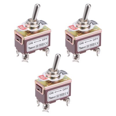 3Stk. DPST Kippschalter Schwerlast 15A 250V 20A 125V 4P und Ein/Aus Schalter