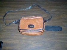 Vintage Rustic Camera Bag Leather 8x6x3 Brown With Strap 3 Compartments