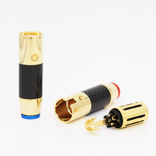 Pair Audiophile HiFi Gold Pating 3Pin XLR Plug Balanced Male or Female Connector - Picture 2 of 5