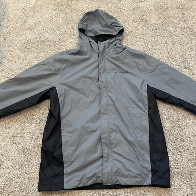 COLUMBIA Men's Gray Lightweight Water Resistant Windbreaker Jacket, Medium